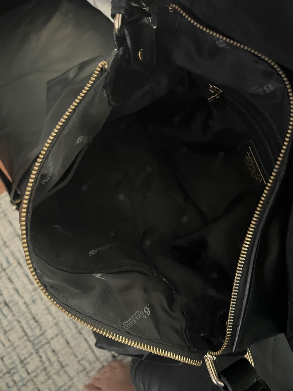 Black Studded Leather Shoulder Bag - Picture 4 of 4